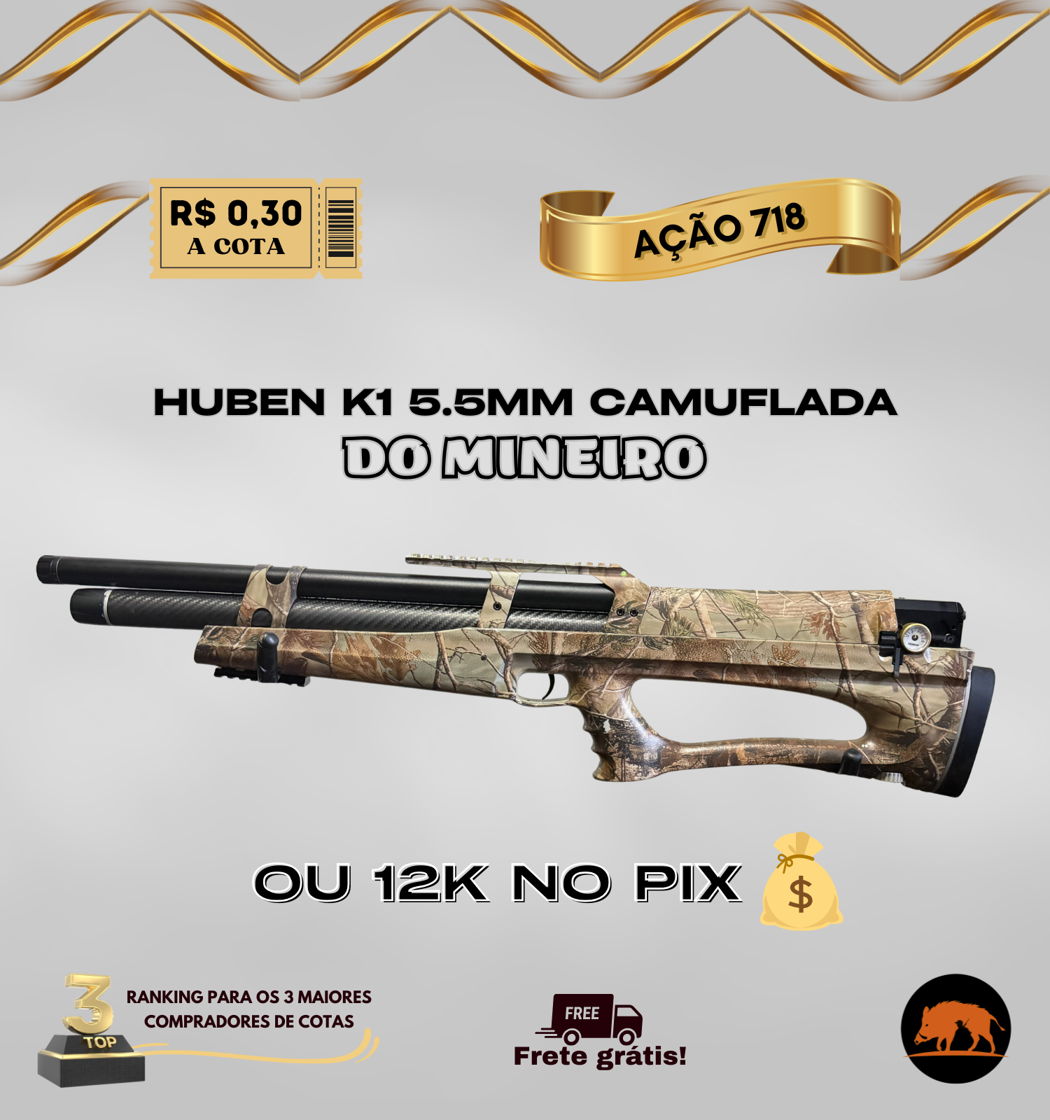 HUBEN K1 5.5MM DO MINEIRO - RIFA 718